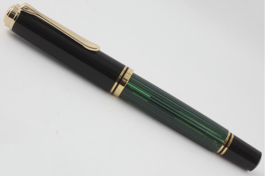 Pelikan Souveran M800 Black Green Fountain Pen (New Logo GoldTop)